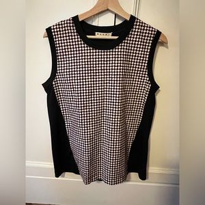 Marni | Racerback Shell Blouse - Black with Dark Orange Checkered Print size M